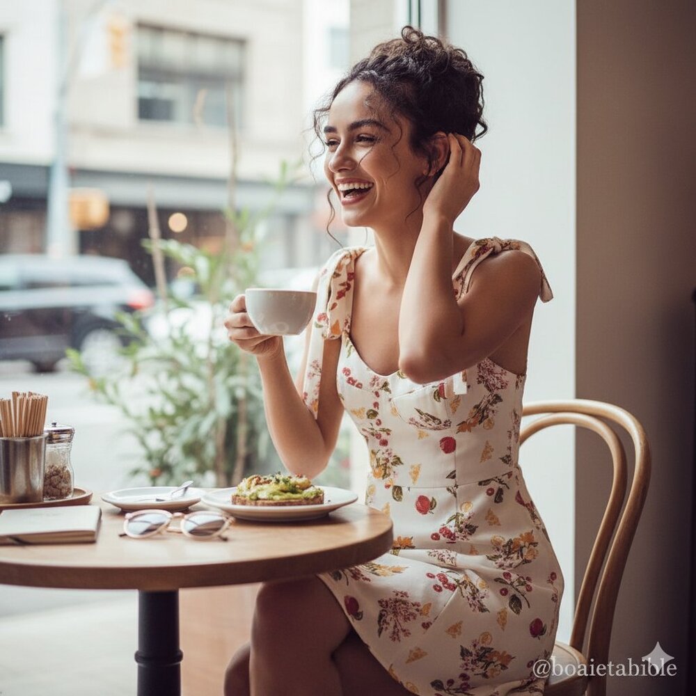 J.ING Cream Fruit Floral Print Mini Dress
